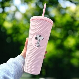Pastel Pink Snoopy Starbucks Tumbler
